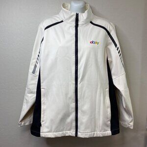 Port Authority Ladies White Jacket ebay Logo Zipper Closure eBayana Size XL